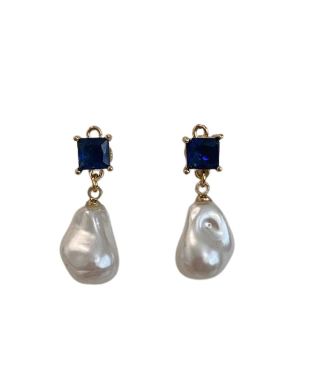 Audrey Drops in Navy & Pearl