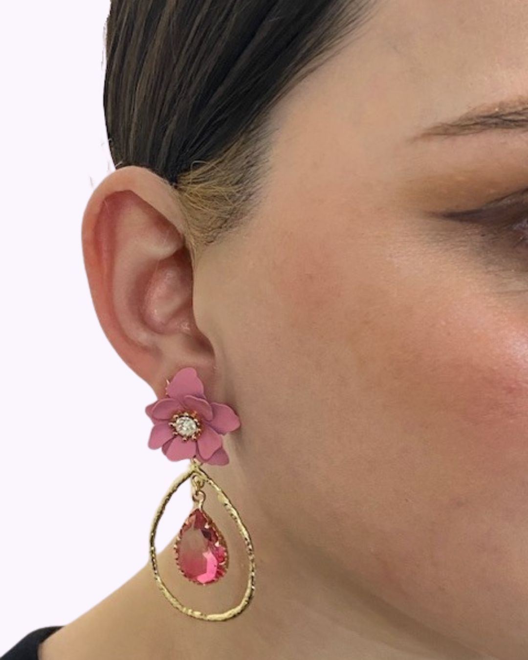 Blush Bloom Hoops