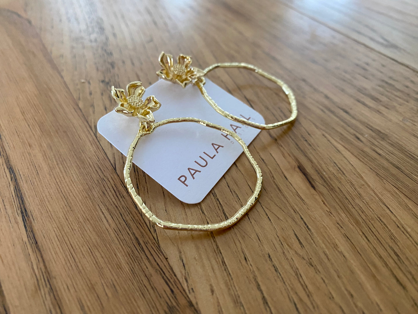 Floral Gold Hoops