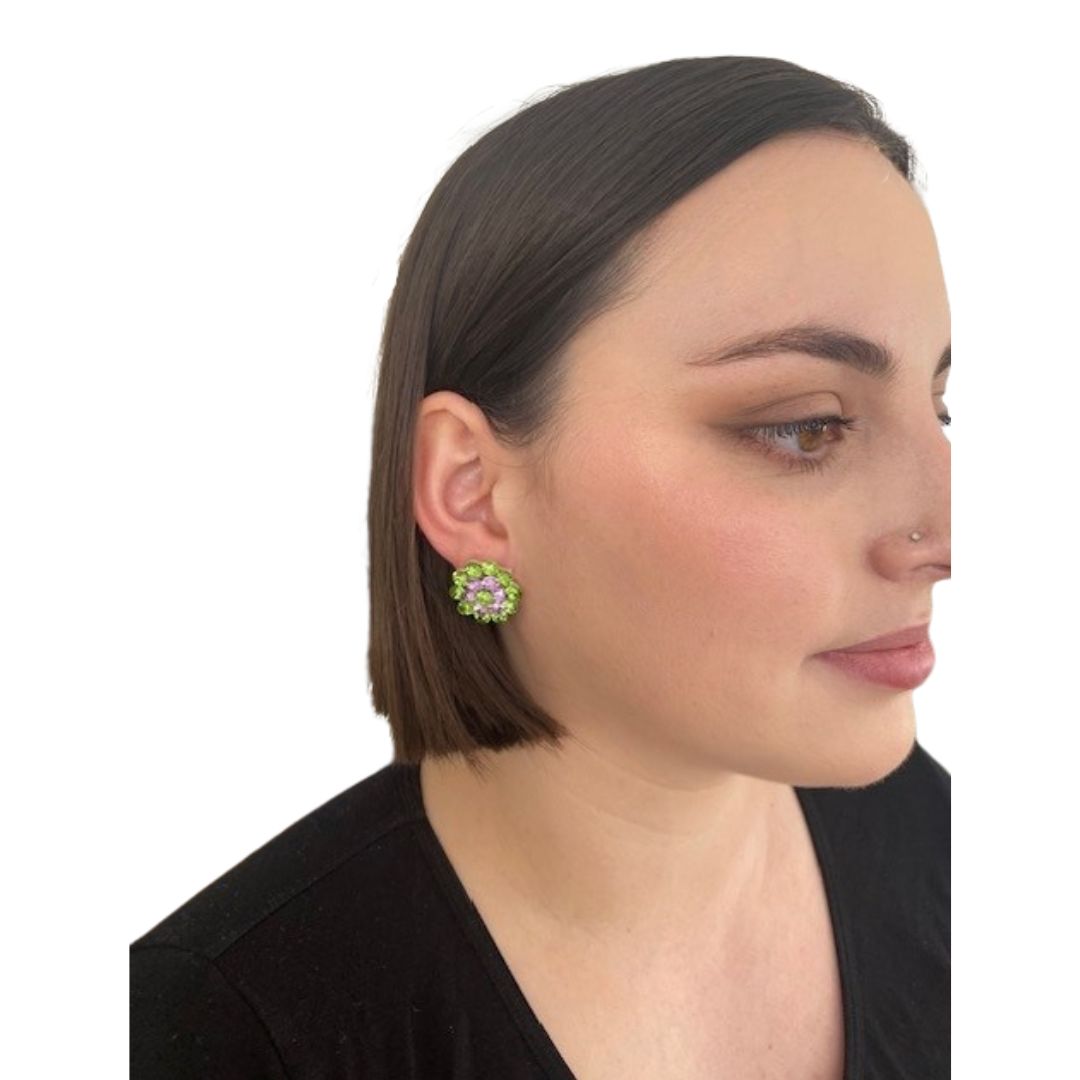 Stud Clusters in Peridot and Mauve