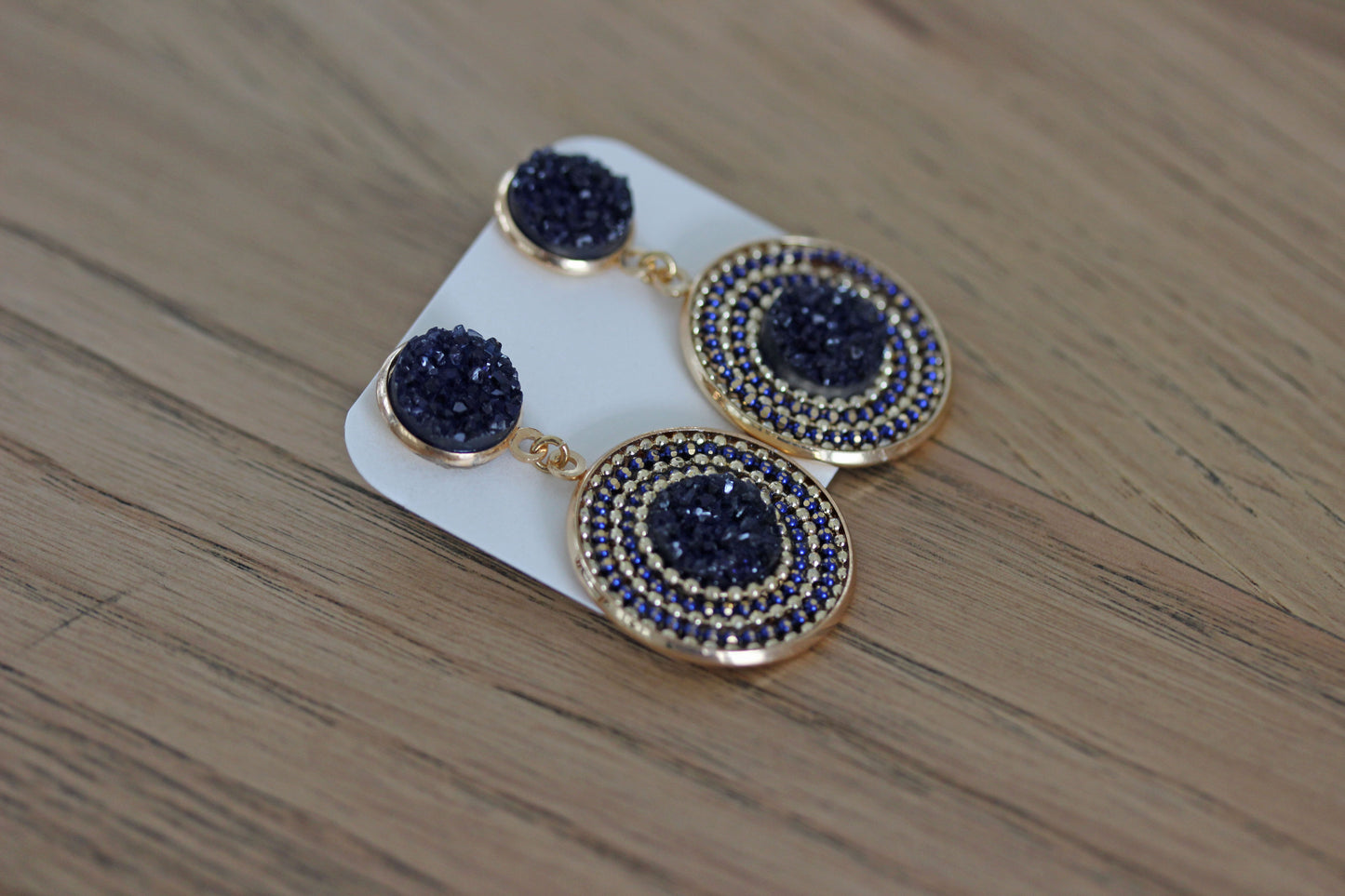 Lucent Drop Earrings in Navy