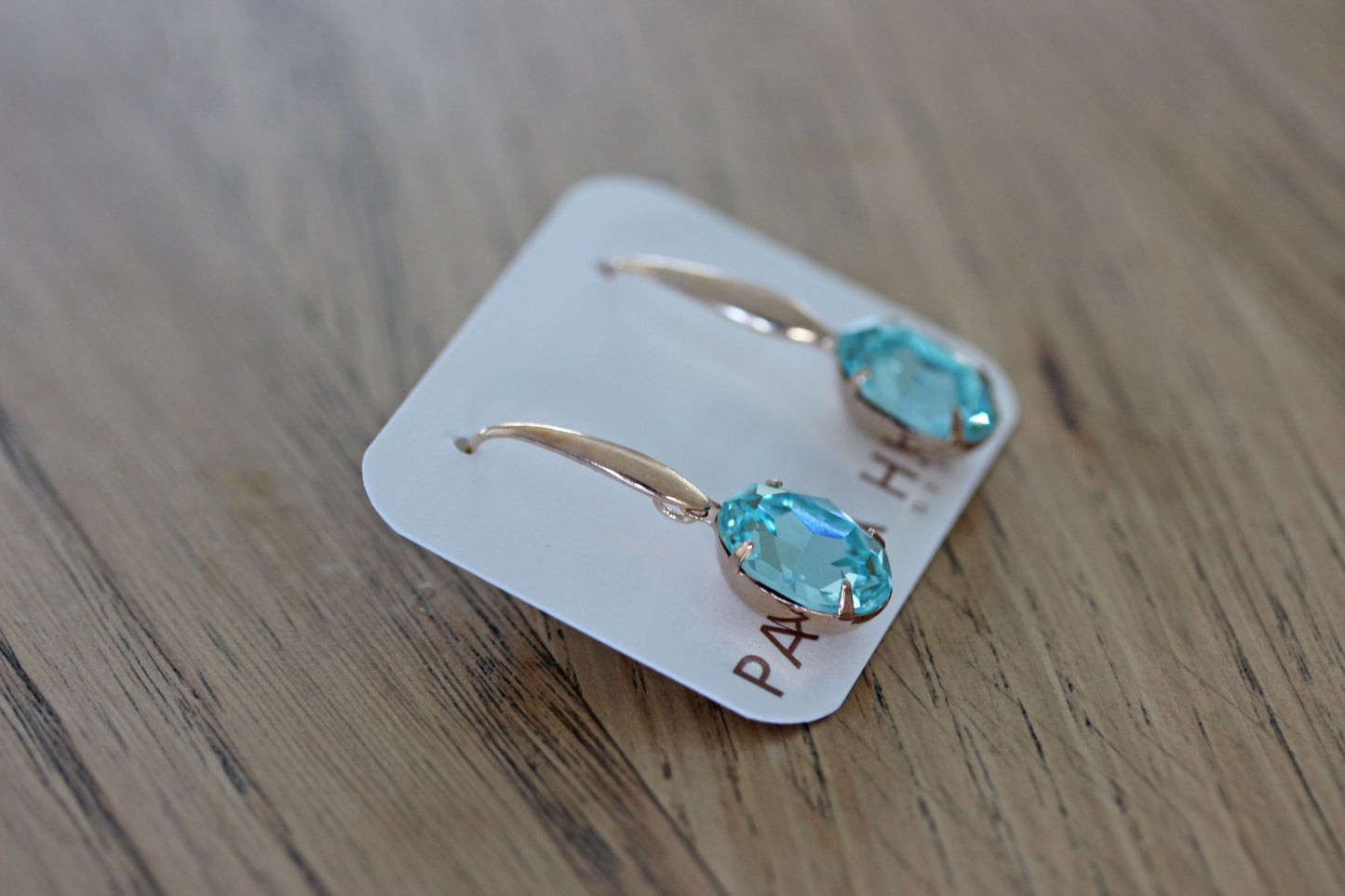 Solitaire Oval Drops in Aqua