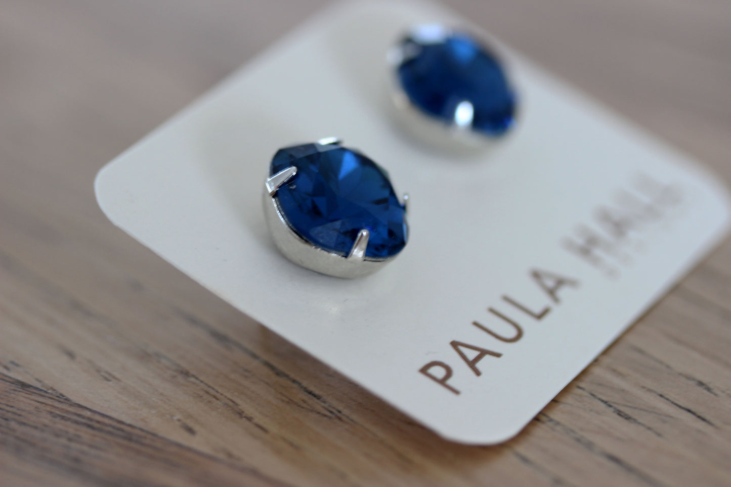 Solitaire Studs in Navy