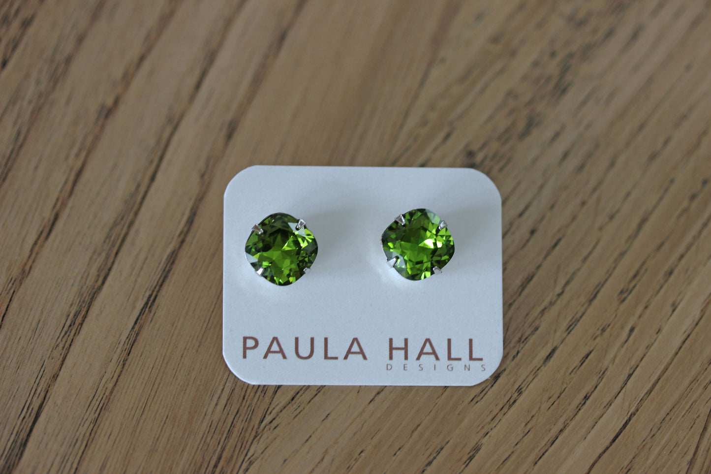 Solitaire Studs in Olive