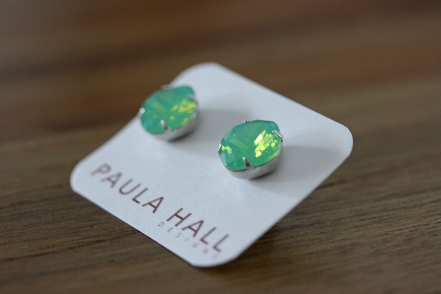 Solitaire Studs in Pacific Opal