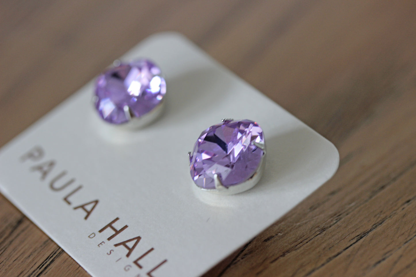 Solitaire Studs in Purple