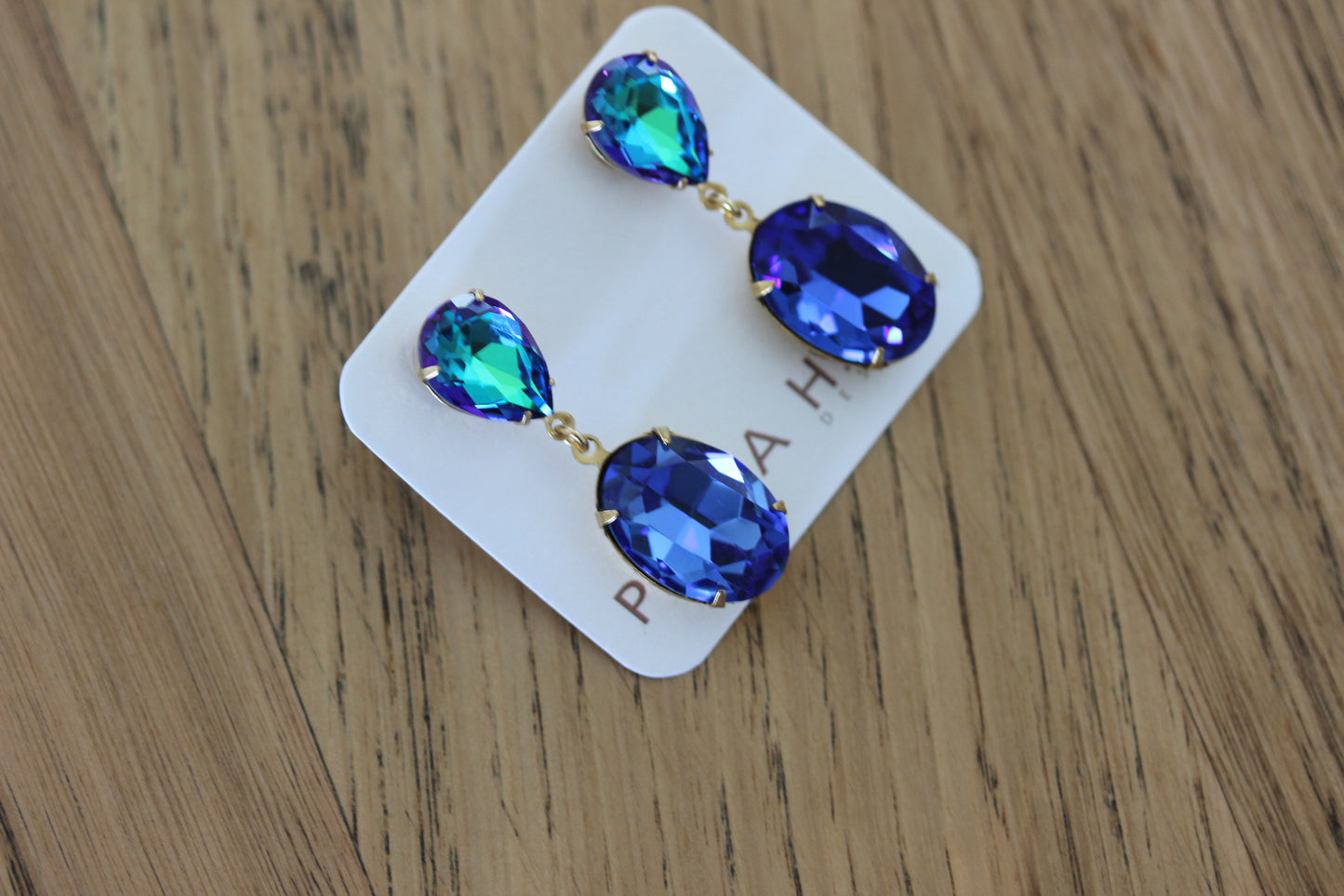 Solitaire Tear Drops in Brilliant Blue