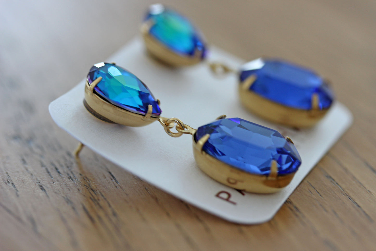 Solitaire Tear Drops in Brilliant Blue