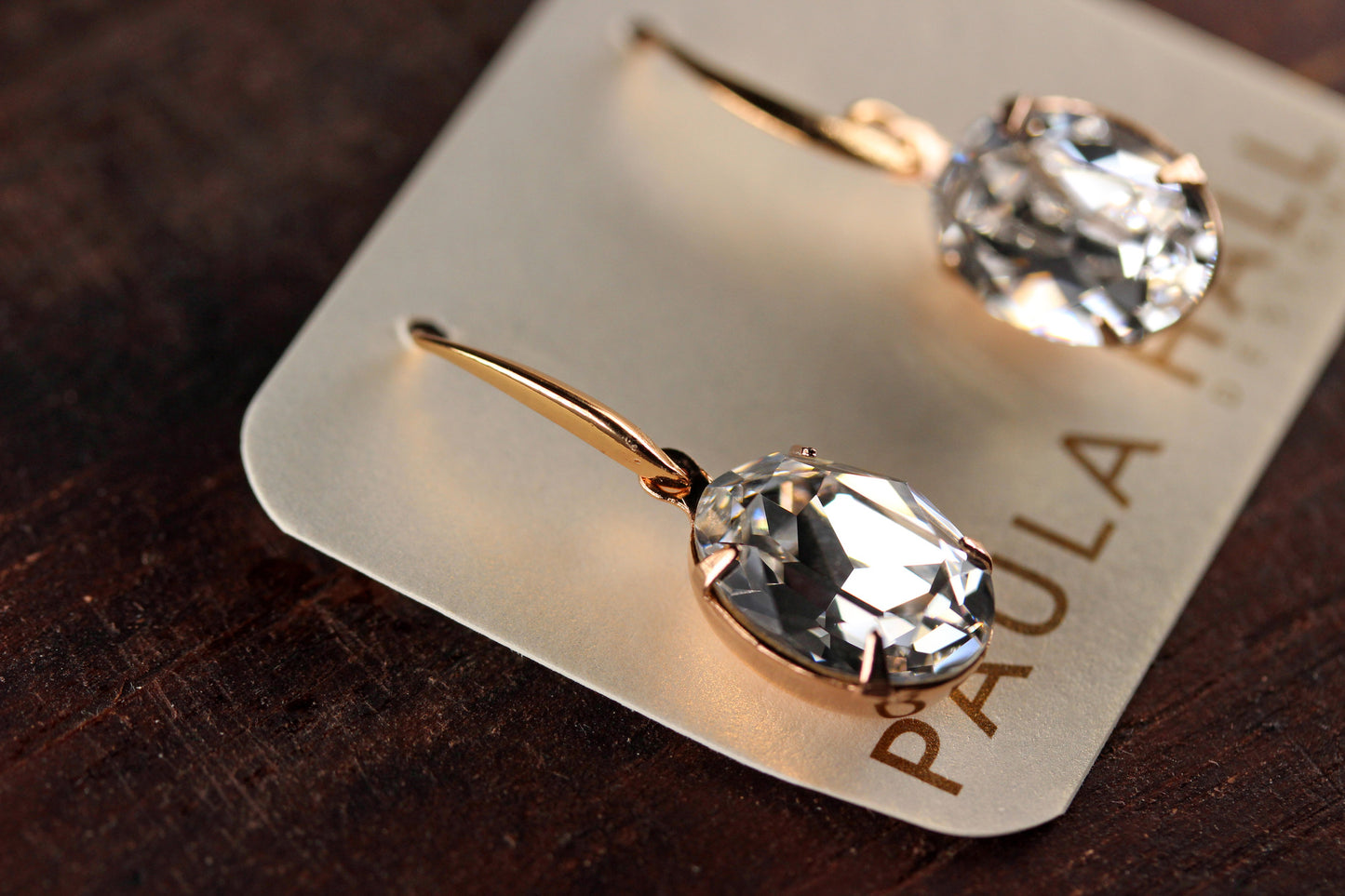 Solitaire Oval Drops in Gold