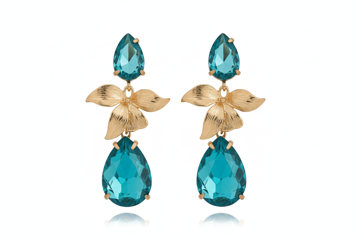 Gracie Drops in Aqua