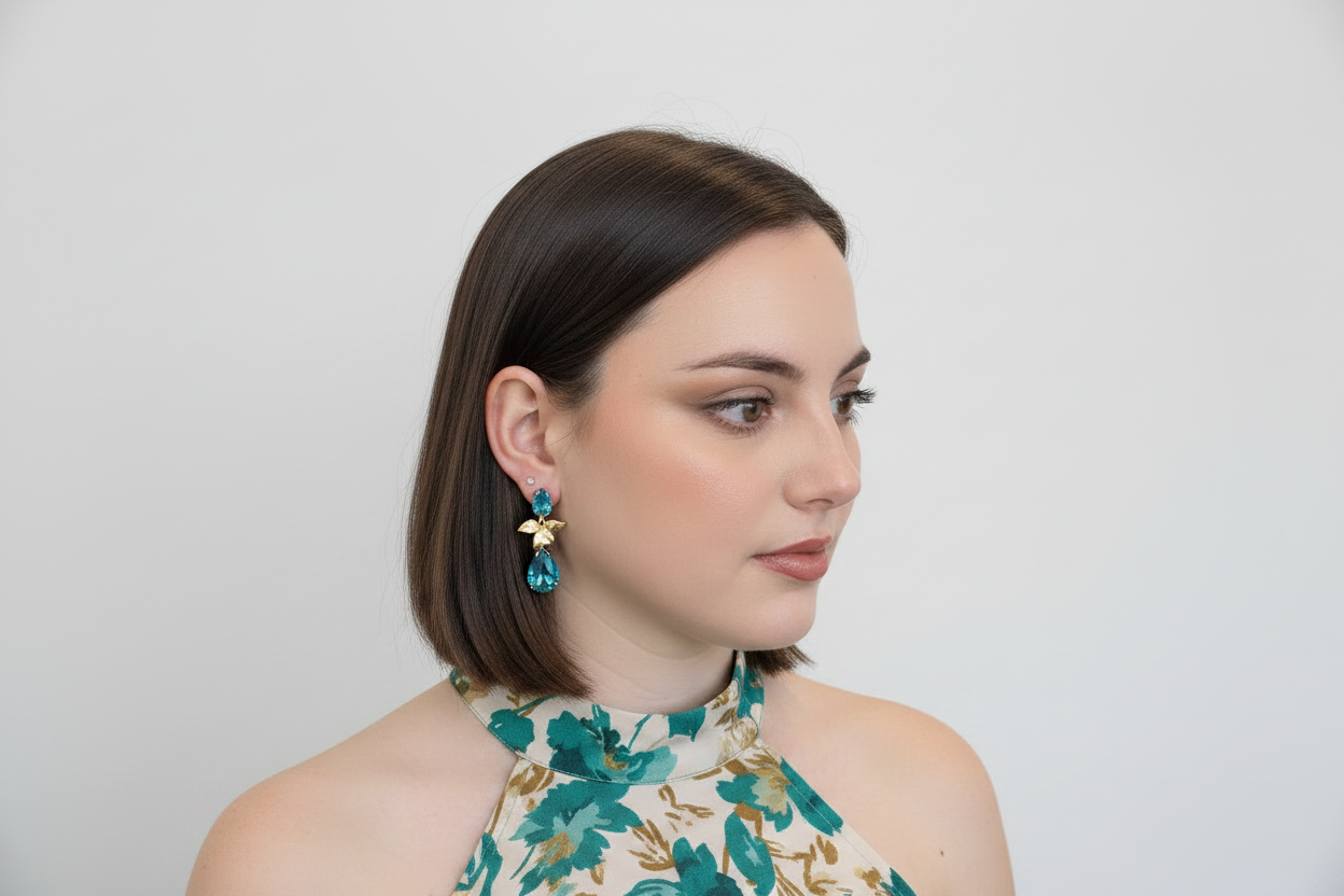Gracie Drops in Aqua