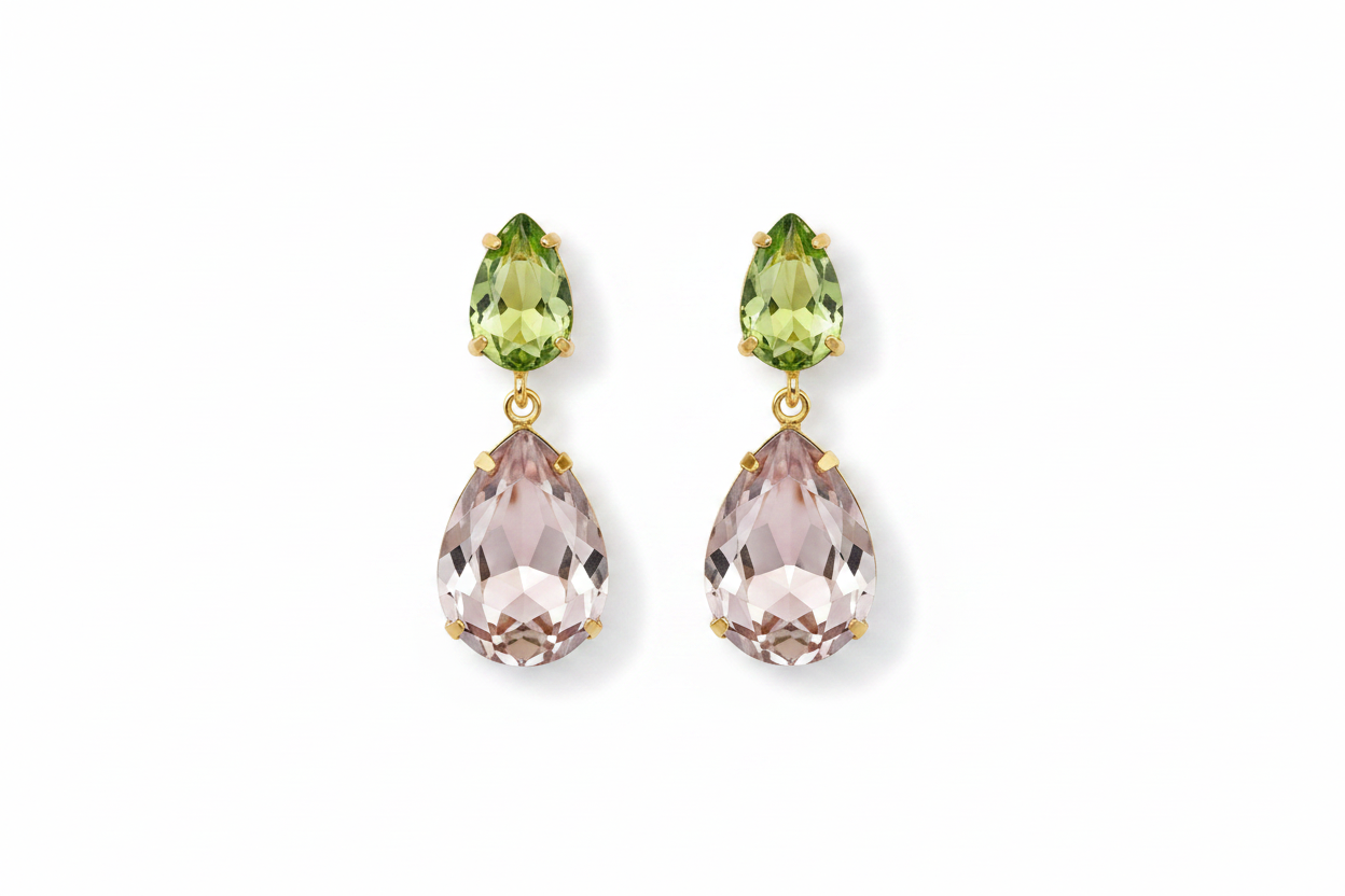 Millie Drops in Pink & Green