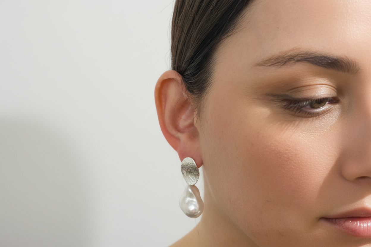 Pearly Glow Drops in  Silver