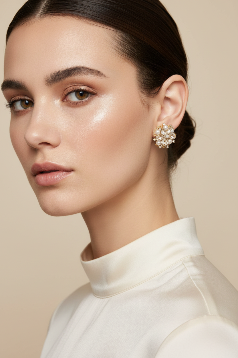 Smaller Aria Studs model photo