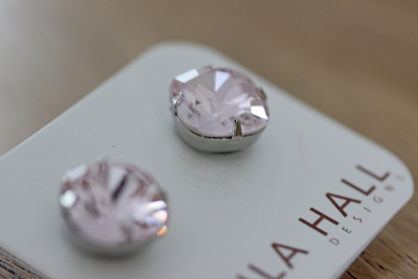 Solitaire Studs in Blush