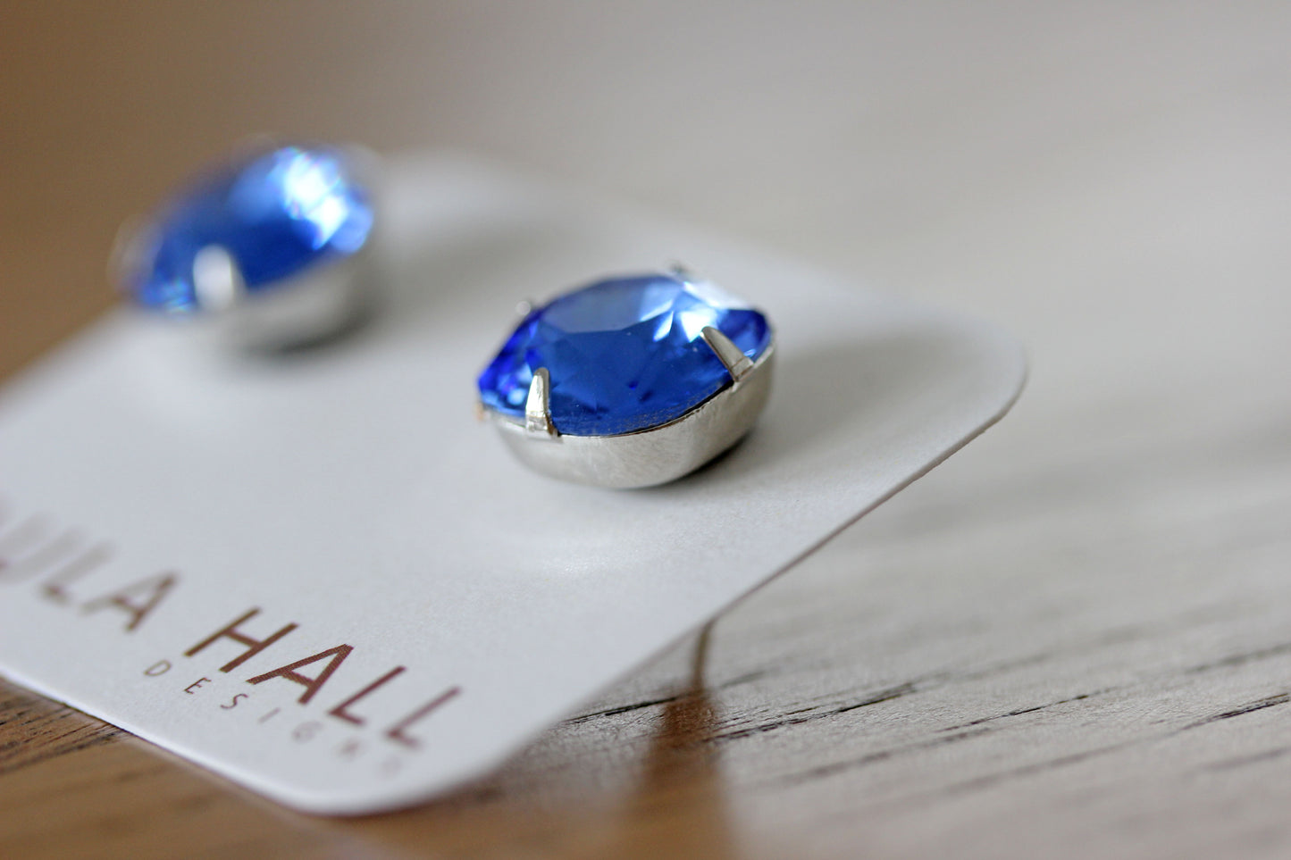 Solitaire Studs in Sapphire