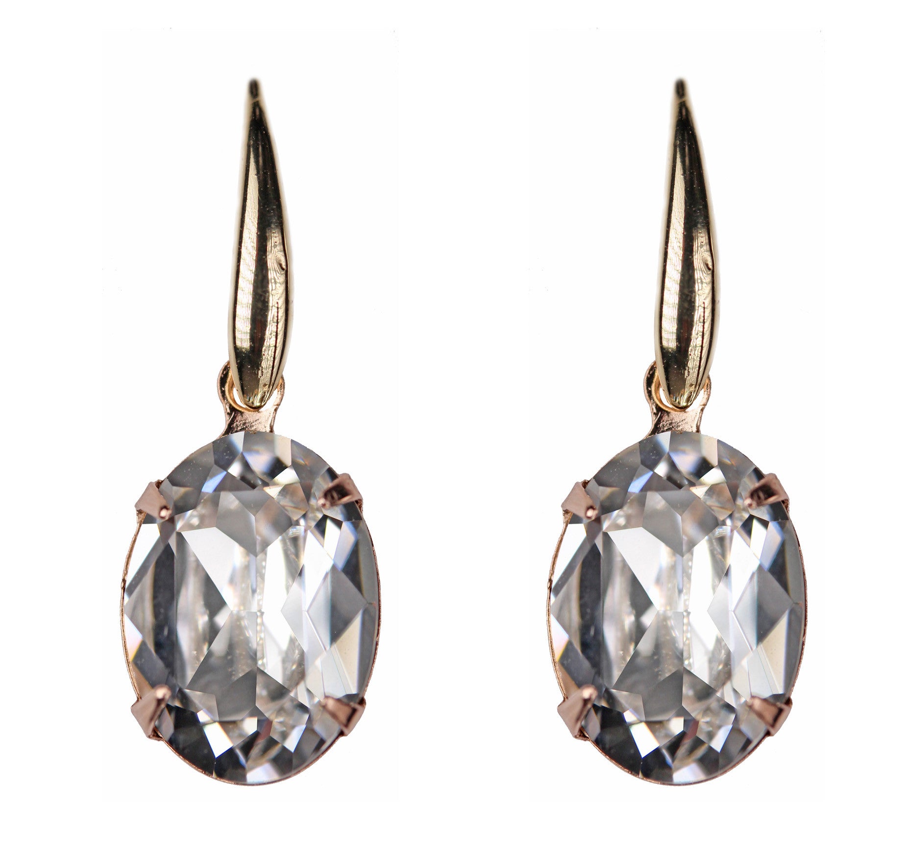 Solitaire Oval Drops in crystal