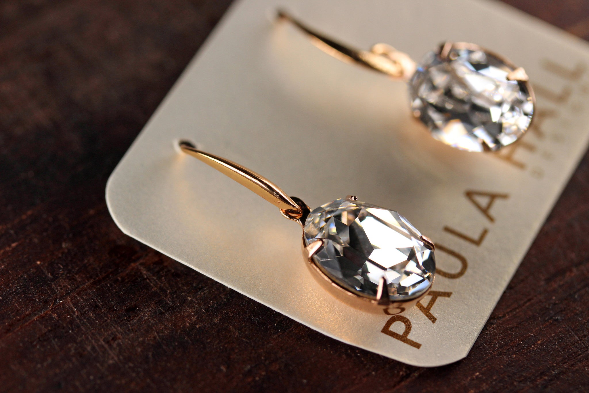 Solitaire Oval Drops in crystal