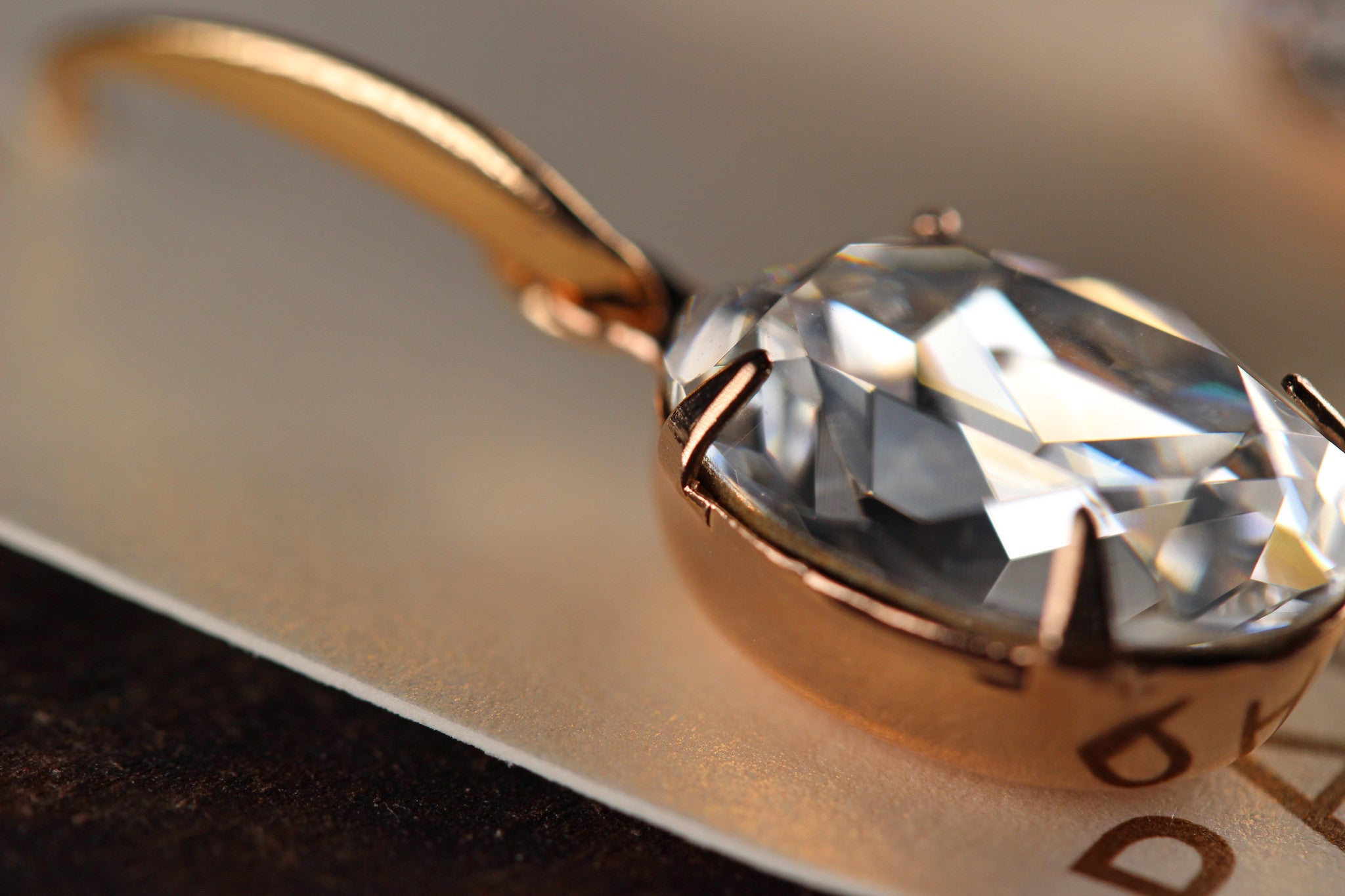 Solitaire Oval Drops in crystal